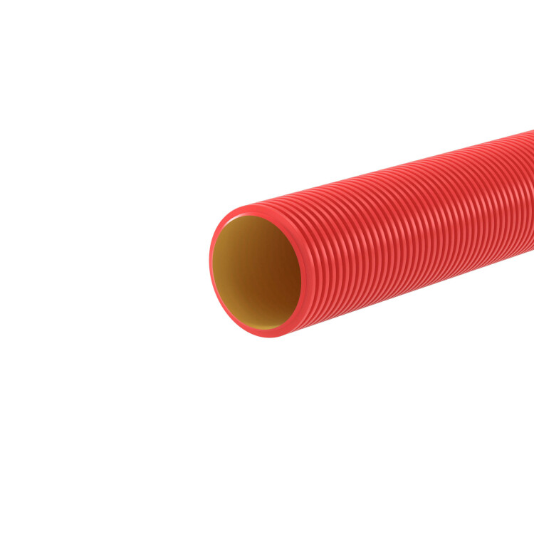 Двустенная труба ПНД жесткая для кабельной канализации д.110мм, SN12, 1030Н,  6м, цвет красный