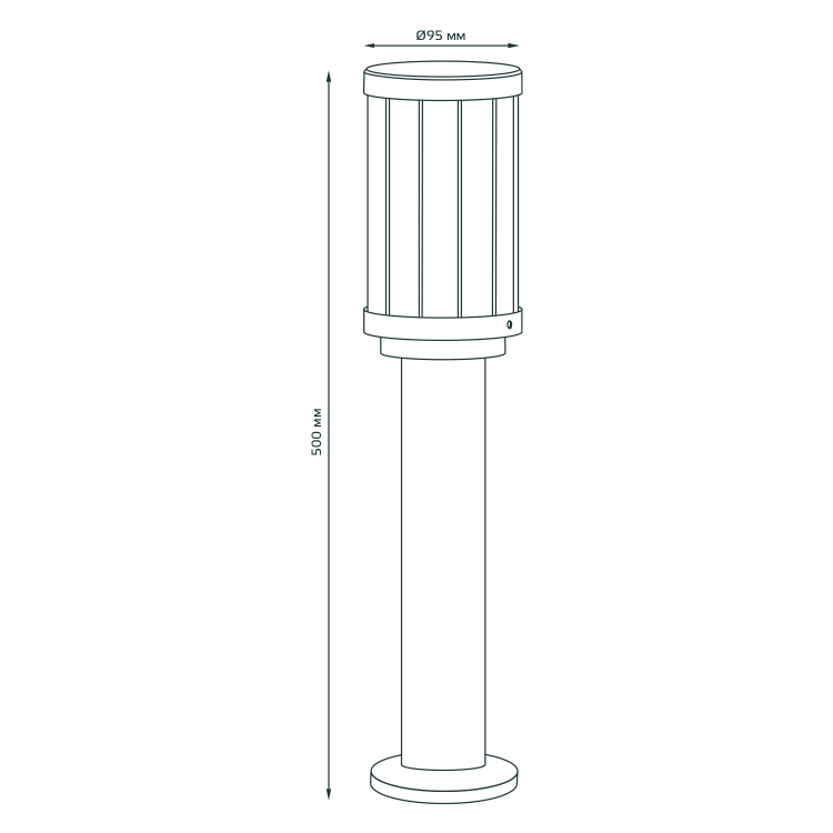 Светильник садово-парковый Gauss Vega столб 10.5*50cm, 170-240V / 50Hz, 1xE27, Max.60W, IP: 54, 1/10