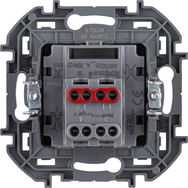 Переключ-ль перекрест. С/У 1-кл. 10А (мех. с накл.) алюмин., винт. Inspiria