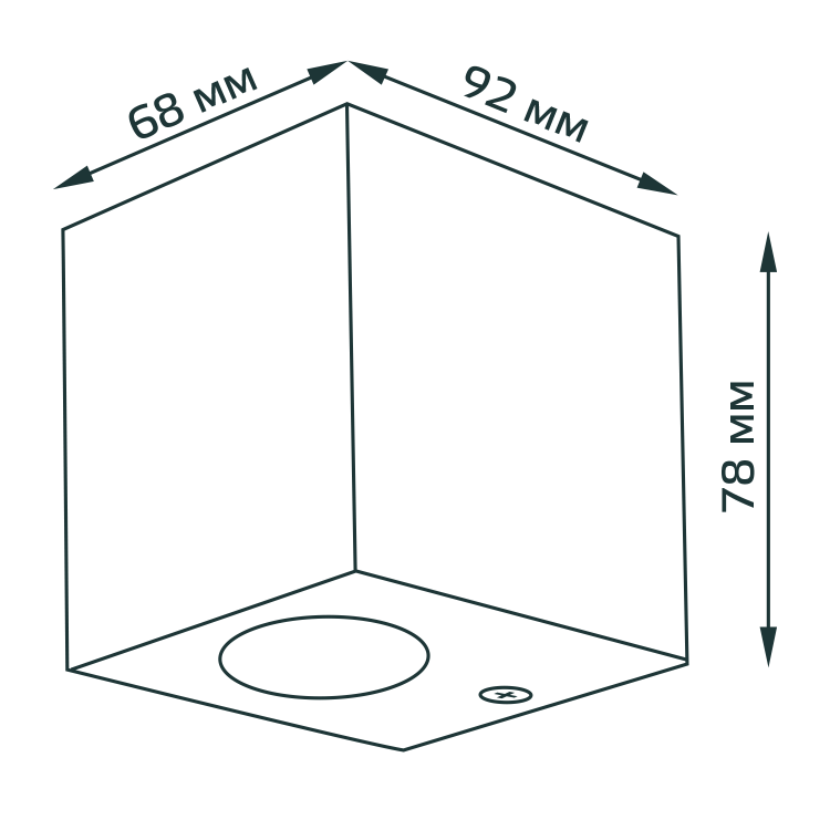 Светильник садово-парковый Gauss Cube настенный архитектурный, 2xGU10, 67*92*80mm, 170-240V / 50Hz,