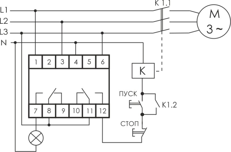 Реле контроля фаз CKF-318-1 монт. на DIN-рейку, 1 модуль