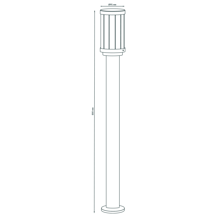 Светильник садово-парковый Gauss Vega столб 10.5*80cm, 170-240V / 50Hz, 1xE27, Max.60W, IP: 54, 1/10