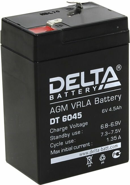 Аккумуляторная батарея   6В  4,5Ач DT 6045 срок службы до 5лет