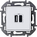 Розетка 2хUSB A-C белый INSPIRIA-USB-розетки (зарядные устройства) - купить по низкой цене в интернет-магазине, характеристики, отзывы | АВС-электро