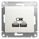 GLOSSA USB РОЗЕТКА, 5В/2100мА, 2х5В/1050мА, механизм, ПЕРЛАМУТР-USB-розетки (зарядные устройства) - купить по низкой цене в интернет-магазине, характеристики, отзывы | АВС-электро